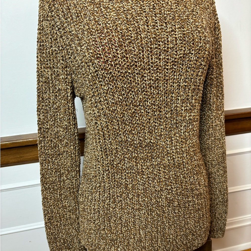 Ralph Lauren Brown Crew Neck Sweater with Ribbed Texture